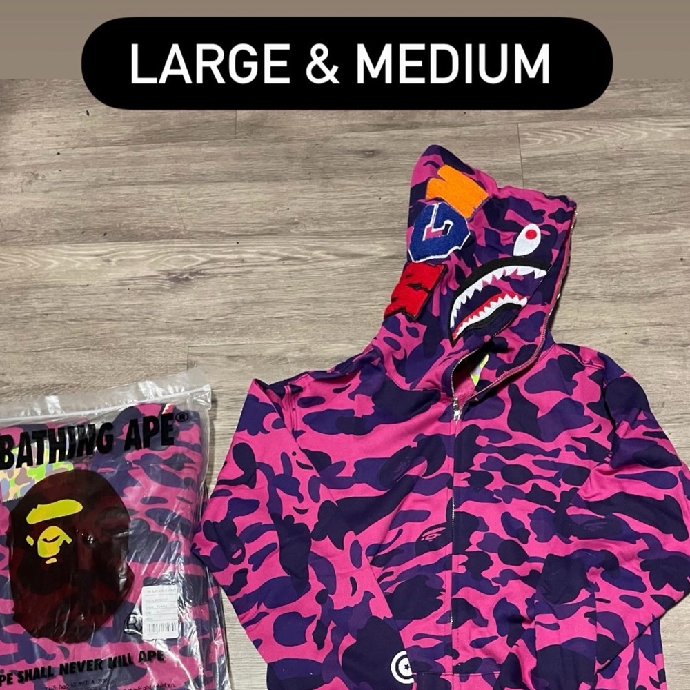 Bape Camo Hoodie in Pink and Navy